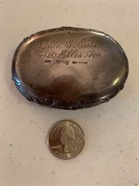 Antique Victorian 930 Sterling Silver cherub pill box