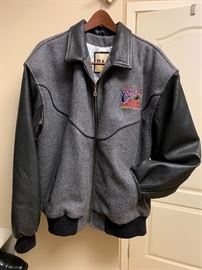 Men’s Coors Rodeo Showdown 1998 wool & leather jacket, size XL