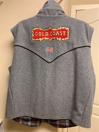 Men’s Wrangler National Finals Rodeo 2001 wool & leather vest in size XXL