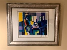 Very Rare gouache by N. Nouly pencil signed and numbered 54 of 300