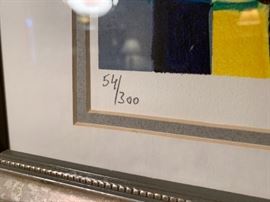 Very Rare gouache by N. Nouly pencil signed and numbered 54 of 300