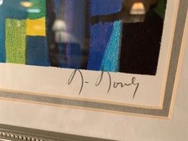 Very Rare gouache by N. Nouly pencil signed and numbered 54 of 300