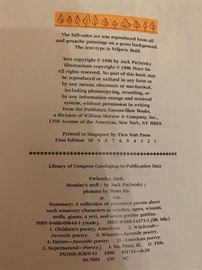 Jack Prelutsky’s “Monday’s Troll” signed copy by the author and the illustrator 