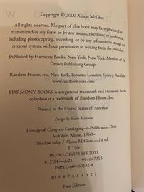 “Shadow Baby” by Alison McGhee signed first edition