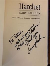 “Hatchet” by Gary Paulsen signed copy