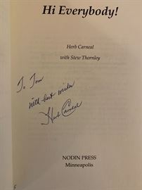 Herb Carneal’s “Hi Everybody” signed first edition