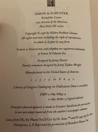 “It Takes a Village” by Hillary Rodham Clinton signed hardcover copy