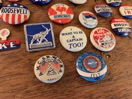 Authentic vintage campaign buttons