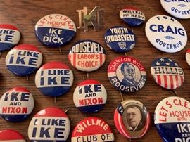 Authentic vintage campaign buttons
