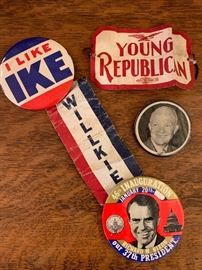 Authentic vintage campaign buttons