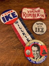 Authentic vintage campaign buttons
