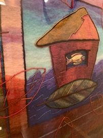 Large Renee Harris original felted wool art piece