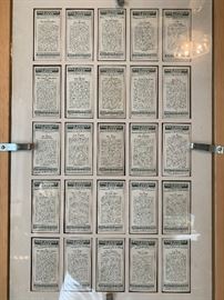 Framed collection of 1930’s John Player & Sons cigarette cards  