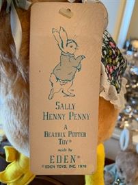 Vintage Eden Toys Inc Beatrix Potter plush three piece set, purchased at Marshall Field’s