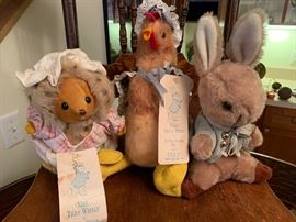 Vintage Eden Toys Inc Beatrix Potter plush three piece set, purchased at Marshall Field’s