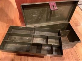 1930’s metal fishing tackle box