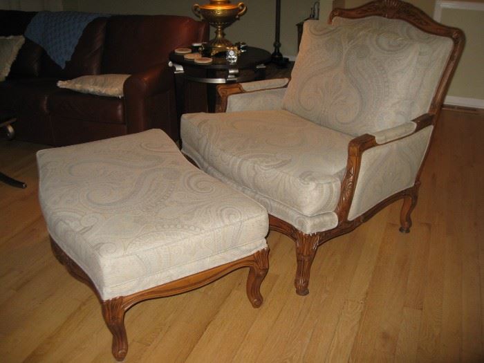 armchair with ottoman