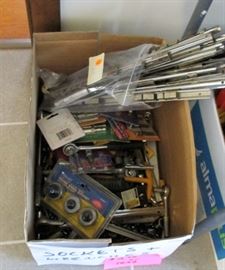 Sockets, socket wrenches and holders, any item in the box $2 or less