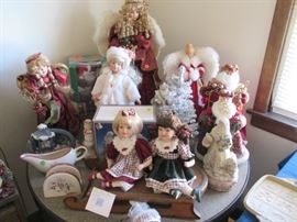 Christmas dolls and decor