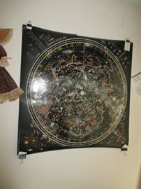 Cool glow in the dark, vintage poster of the universe