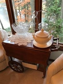 The Tea cart with party supplies