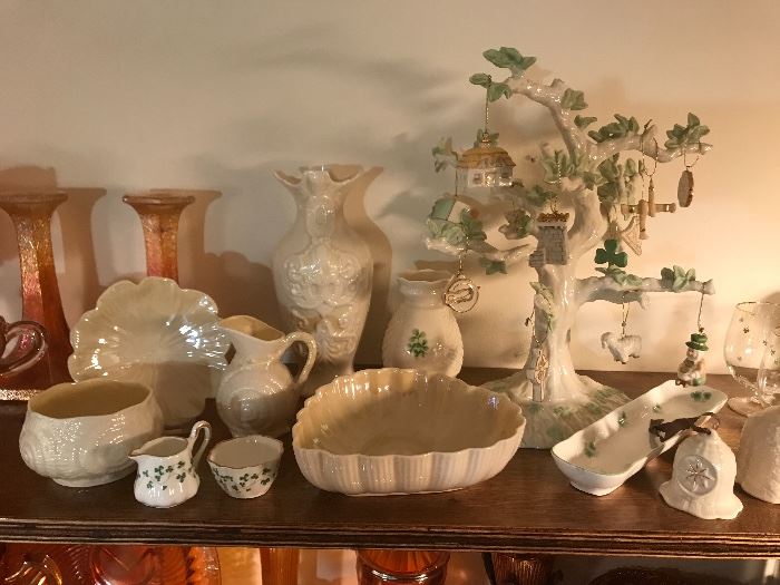 Belleek and other Irish china.  Tree is by Lenox