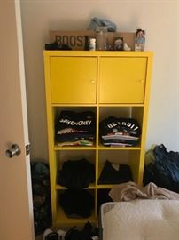 Yellow shelving unit-$25