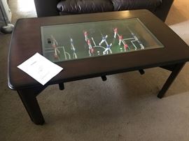 Foosball glass top coffee table-$75