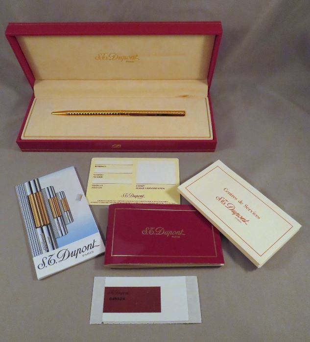 ALL INSERTS FOR S.T. DUPONT BALLPOINT PEN AND ORIGINAL CASE IN EXCELLENT CONDITION