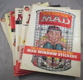 LOT OF (6) VINTAGE MAD MAGAZINES FROM THE YEARS 1954-1962