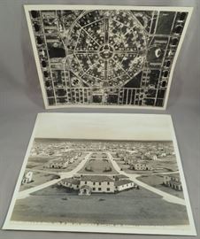 ORIGINAL ARMY AIR CORPS PHOTOS SHOWING THE ARCHITECTURE OF RANDOLPH FIELD (AFB) - SPECIFICALLY GENERAL DANFORTH'S RESIDENCE AND AN AERIAL VIEW OF THE LAYOUT OF THE BASE