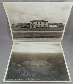 ORIGINAL ARMY AIR CORPS PHOTOS SHOWING THE ARCHITECTURE OF RANDOLPH FIELD (AFB) - SPECIFICALLY GENERAL DANFORTH'S QUARTERS AND ANOTHER AERIAL VIEW OF THE BASE