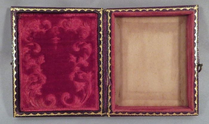 INTERIOR OF ANTIQUE AMBROTYPE CASE IS REMARKABLY CLEAN AND IN EXCELLENT CONDITION