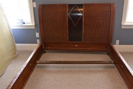 Originally bought at Sprintz for about $1500. Handmade in Philipines by Lineage Home Furnishings. Beautiful rattan bed sleigh. Damaged. $150