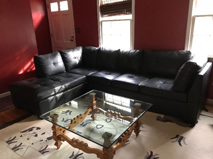 Black leather couch $275