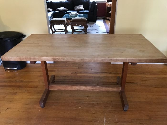 Antique butcher block table is amazing condition !!! $375