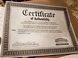 Sports memorabilia with COA