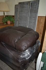 LEATHER CHAIR, OLD SHUTTERS