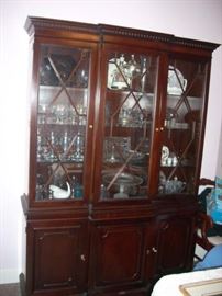 China or Display Cabinet - The cabinets on the bottom lock