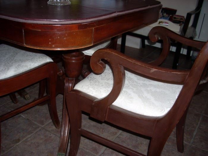 Dining Table with Pads and 6 Chairs