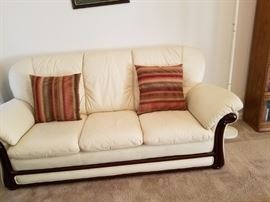 Leather sofa and chair