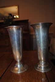 Wallace STERLING 4270 and 4205 10 in cement filled Vases  - Excellent condition