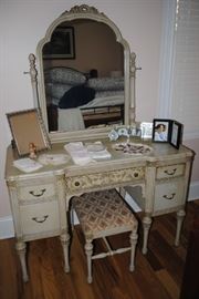 French Provincial vanity and bench