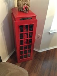 Red telephone booth liquor cabinet $350