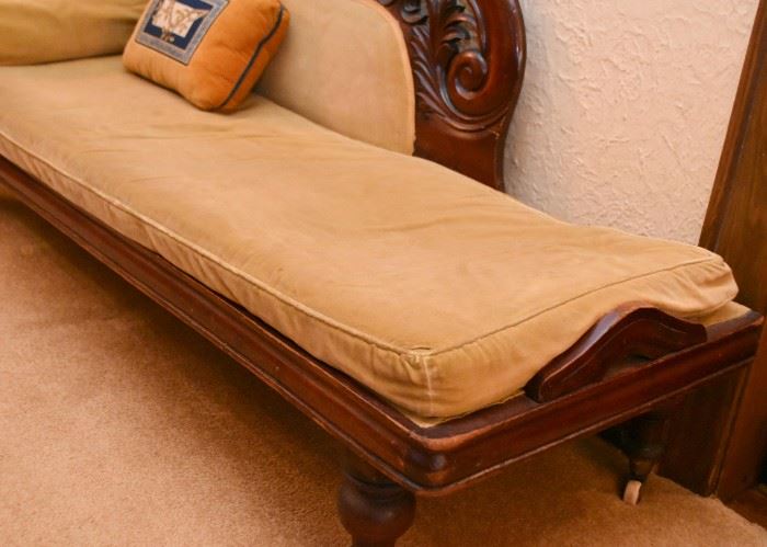 Antique / Vintage Chaise Lounge with Carved Details