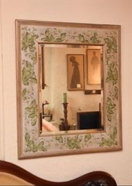 Wall Mirror with Floral Detail in Relief