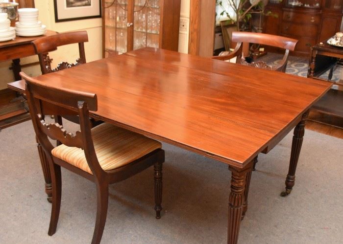 Antique Extension Dining Table (Table has an additional 2 pieces which can be used as buffet tables when not in use)