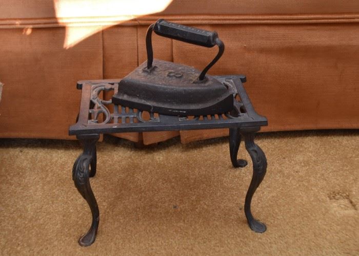 Antique Sad Iron with Cast Iron Stand