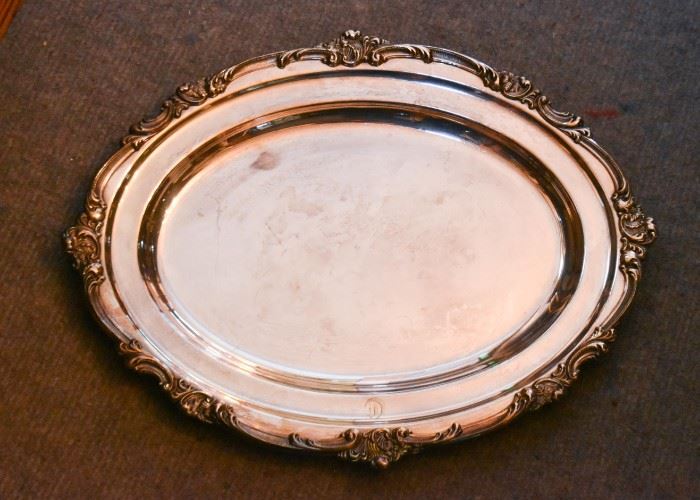 Antique / Vintage Silver Plate Serving Tray