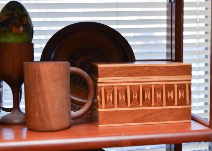 Wooden Cups, Mugs, Inlaid Boxes & Plates